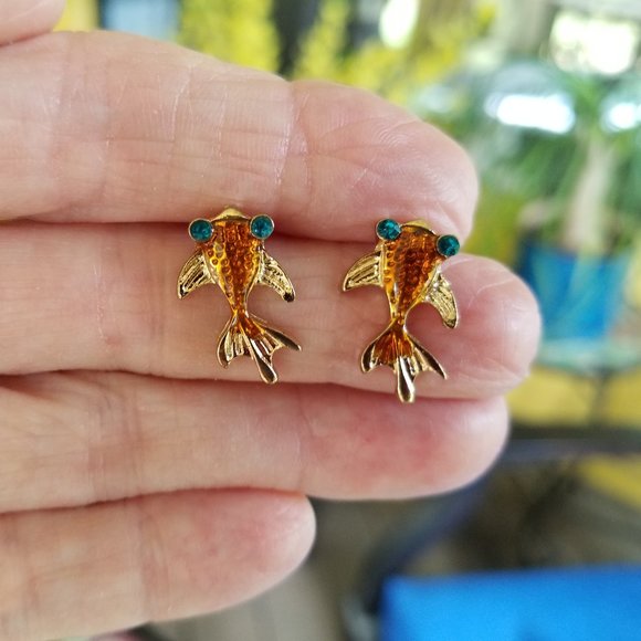 Betsey Johnson Goldfish Earrings - NWT - Picture 3 of 5
